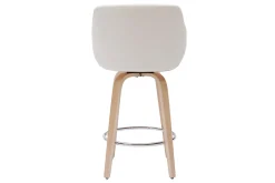 Hot Miliboo Taburete de cocina de madera clara y blanco 65 cm LUCIEN