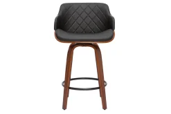 Cheap Miliboo Taburete de cocina de madera oscura y negro 65 cm LUCIEN