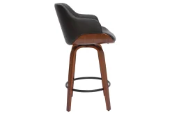 Cheap Miliboo Taburete de cocina de madera oscura y negro 65 cm LUCIEN