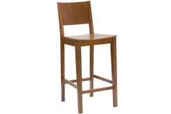 Discount Miliboo Taburete de cocina de madera oscura nogal 65 cm MELVIL