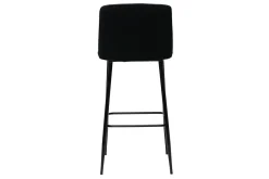 Sale Miliboo Taburete de cocina de terciopelo negro con patas de metal negro 78 cm MONTI