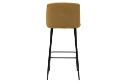 Discount Miliboo Taburete de cocina de terciopelo bronce con patas de metal negro 78 cm MONTI