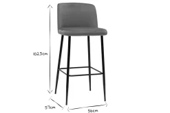 Discount Miliboo Taburete de cocina de terciopelo bronce con patas de metal negro 78 cm MONTI