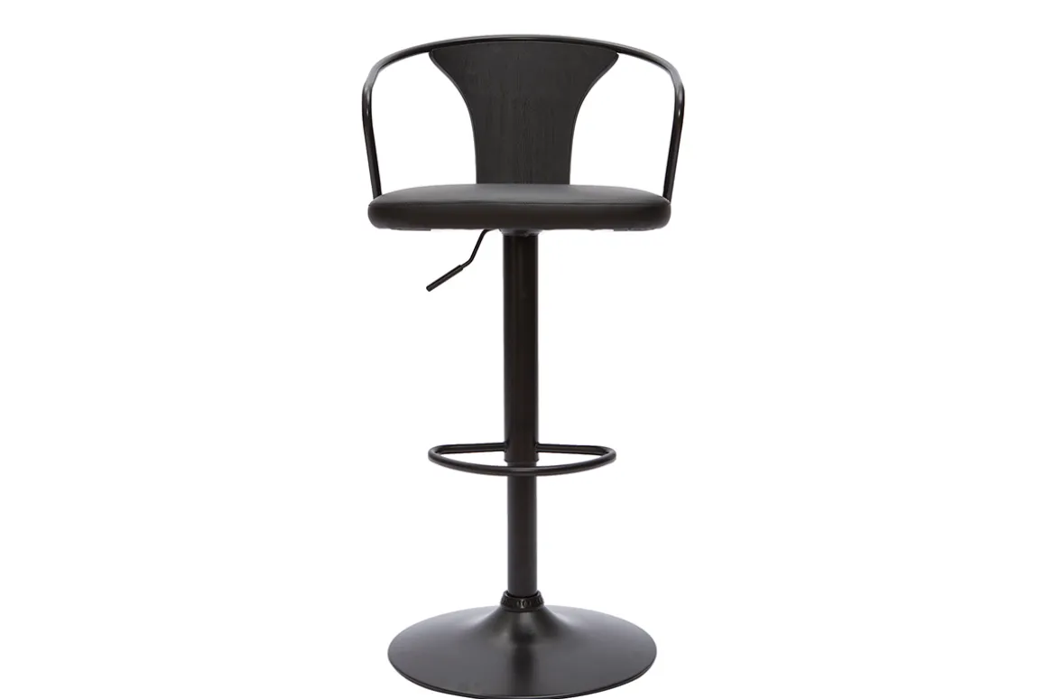 Hot Miliboo Taburete de cocina estilo industrial regulable negro BECKETT