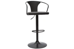 Hot Miliboo Taburete de cocina estilo industrial regulable negro BECKETT