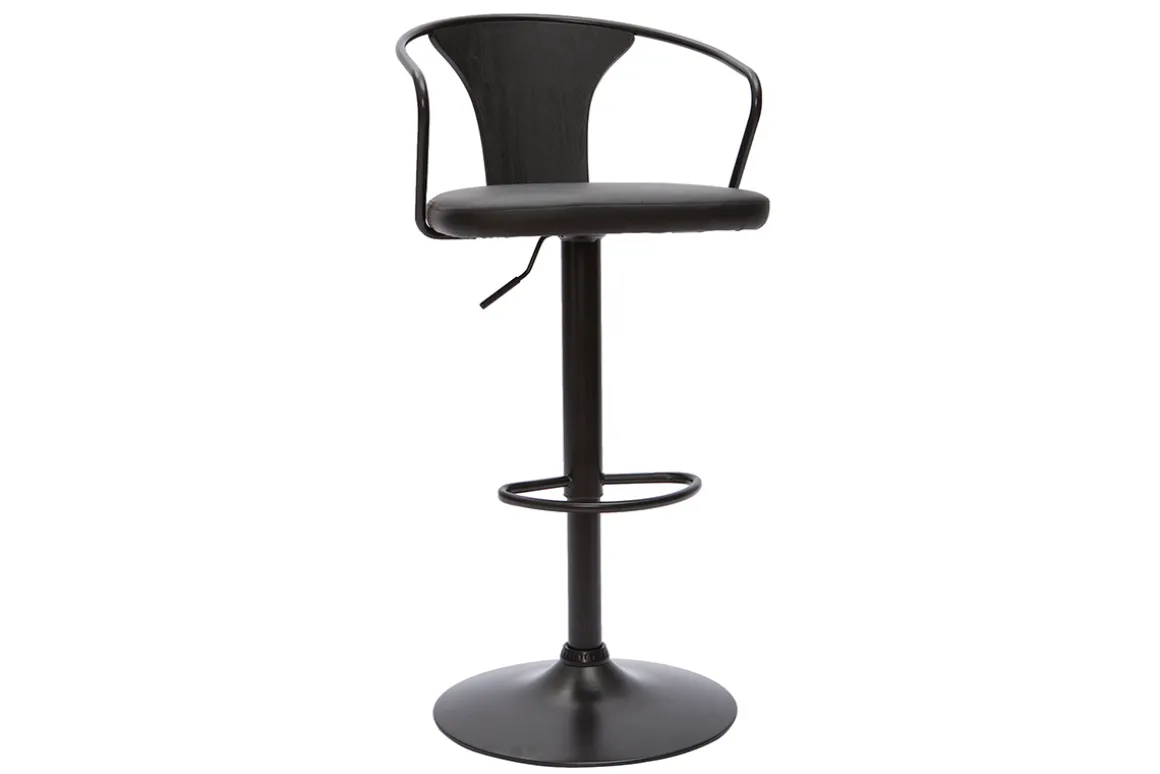 Hot Miliboo Taburete de cocina estilo industrial regulable negro BECKETT
