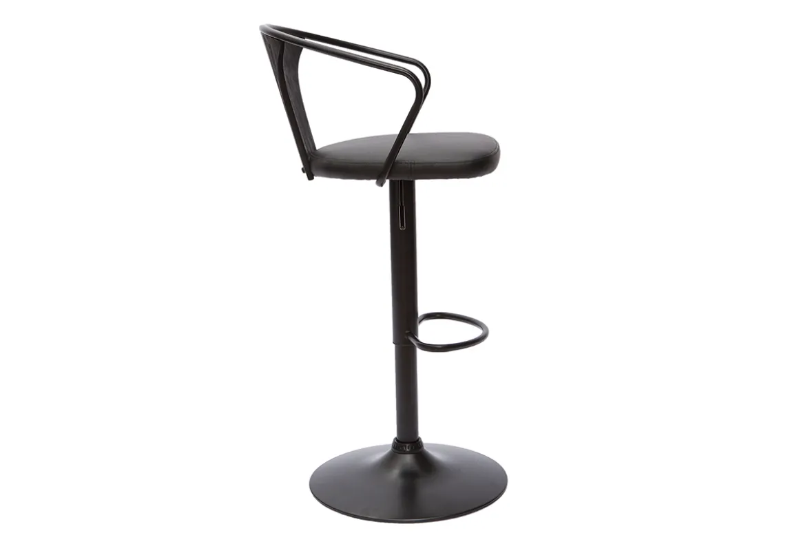 Hot Miliboo Taburete de cocina estilo industrial regulable negro BECKETT