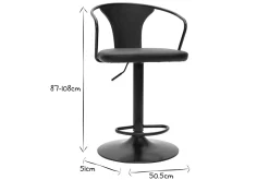 Hot Miliboo Taburete de cocina estilo industrial regulable negro BECKETT