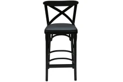 Fashion Miliboo Taburete de cocina estilo bistrot de haya maciza negra 65 cm MARCEL