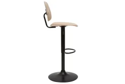 Sale Miliboo Taburete de cocina regulable de madera clara y metal negro TOBIAS