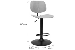 Sale Miliboo Taburete de cocina regulable de madera clara y metal negro TOBIAS