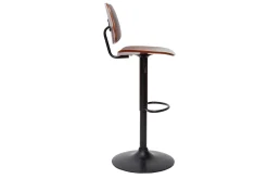 New Miliboo Taburete de cocina regulable de nogal y metal negro TOBIAS