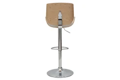 Fashion Miliboo Taburete de cocina regulable blanco y madera clara VESPER