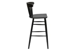 Store Miliboo Taburete de cocina vintage con varillas negras mate 65 cm de altura DARIA