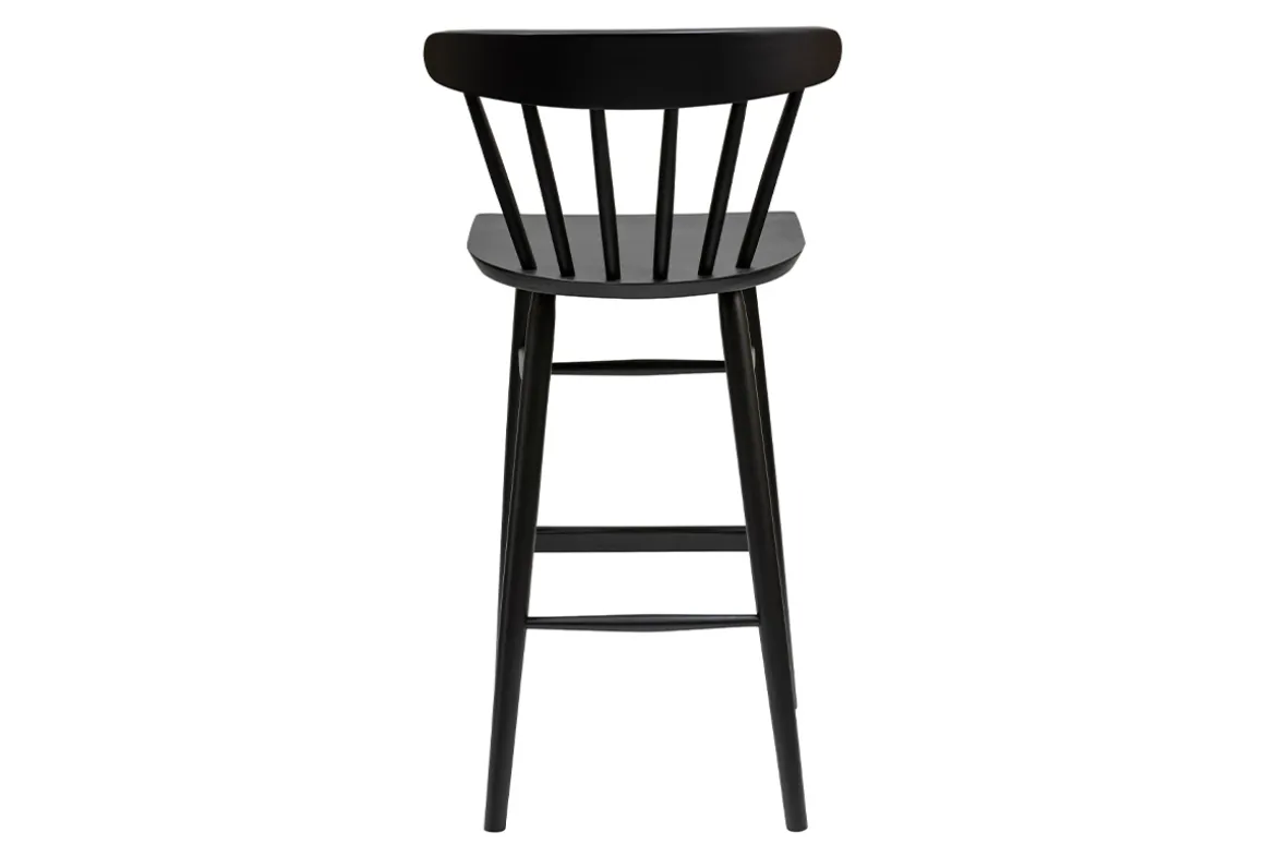 Store Miliboo Taburete de cocina vintage con varillas negras mate 65 cm de altura DARIA