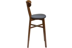 Hot Miliboo Taburete de cocina vintage de nogal y negro 75 cm DOVE