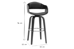 Best Sale Miliboo Taburete de cocina vintage giro 360° nogal 67 cm GAO