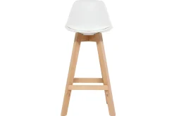 New Miliboo Taburete diseño blanco y madera 65cm lote dos MINI PAULINE