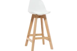 New Miliboo Taburete diseño blanco y madera 65cm lote dos MINI PAULINE