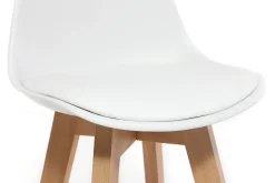New Miliboo Taburete diseño blanco y madera 65cm lote dos MINI PAULINE