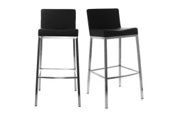 Flash Sale Miliboo Taburete diseño 66cm negro lote de 2 EPSILON