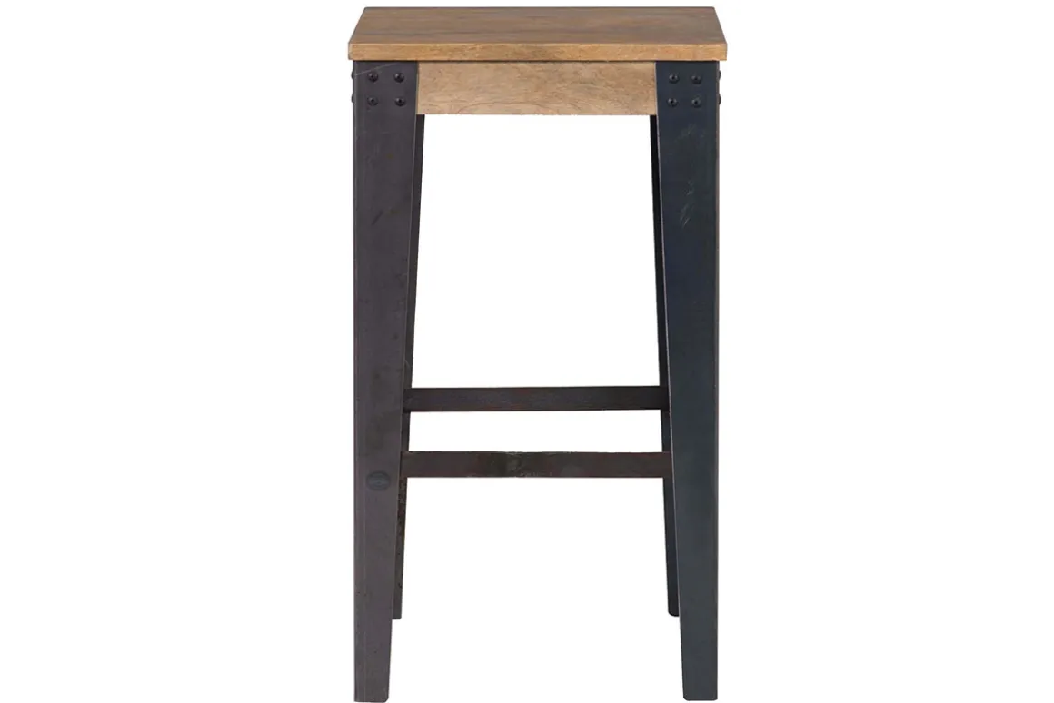 Flash Sale Miliboo Taburete diseño industrial metal y madera 65cm MADISON