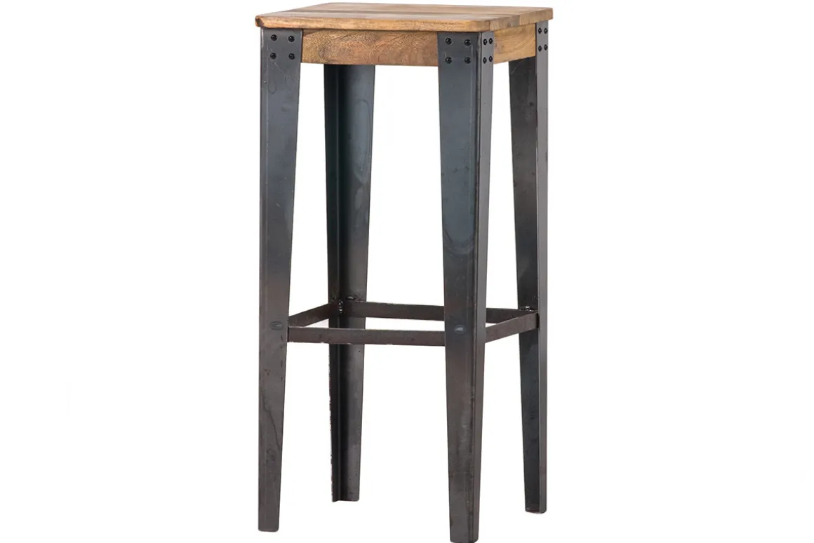 Sale Miliboo Taburete industrial acero y madera 75cm MADISON