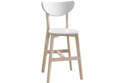 Fashion Miliboo Taburete nórdico blanco y madera 65cm lote de 2 LEENA