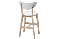 Fashion Miliboo Taburete nórdico blanco y madera 65cm lote de 2 LEENA