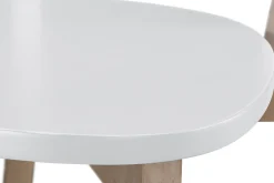 Fashion Miliboo Taburete nórdico blanco y madera 65cm lote de 2 LEENA