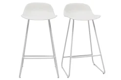 Best Sale Miliboo Taburetes de bar blancos A65 cm (lote de 2) ELLA
