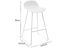 Best Sale Miliboo Taburetes de bar blancos A65 cm (lote de 2) ELLA
