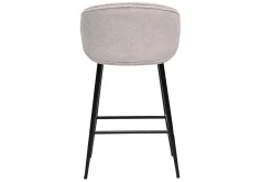 New Miliboo Taburetes de bar de diseño en tela de terciopelo texturizado beige y metal negro (juego de 2) ROSALIE