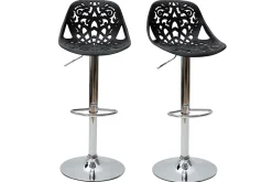 Fashion Miliboo Taburetes de bar diseño barroco negro BAROCCA
