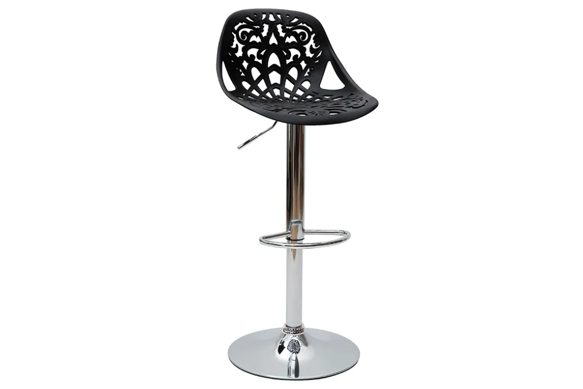 Fashion Miliboo Taburetes de bar diseño barroco negro BAROCCA