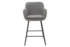 Best Miliboo Taburetes de bar en tejido efecto terciopelo gris A65 cm (lote de 2) AMIKA