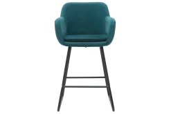 Cheap Miliboo Taburetes de bar en tejido efecto terciopelo azul petróleo A65 cm (lote de 2) AMIKA