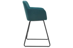 Cheap Miliboo Taburetes de bar en tejido efecto terciopelo azul petróleo A65 cm (lote de 2) AMIKA