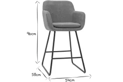 Cheap Miliboo Taburetes de bar en tejido efecto terciopelo azul petróleo A65 cm (lote de 2) AMIKA