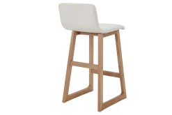 Fashion Miliboo Taburetes de bar madera clara y PU blanco lote de 2 OSAKA