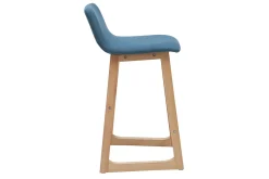 Flash Sale Miliboo Taburetes de bar madera clara y tejido azul petróleo lote de 2 OSAKA