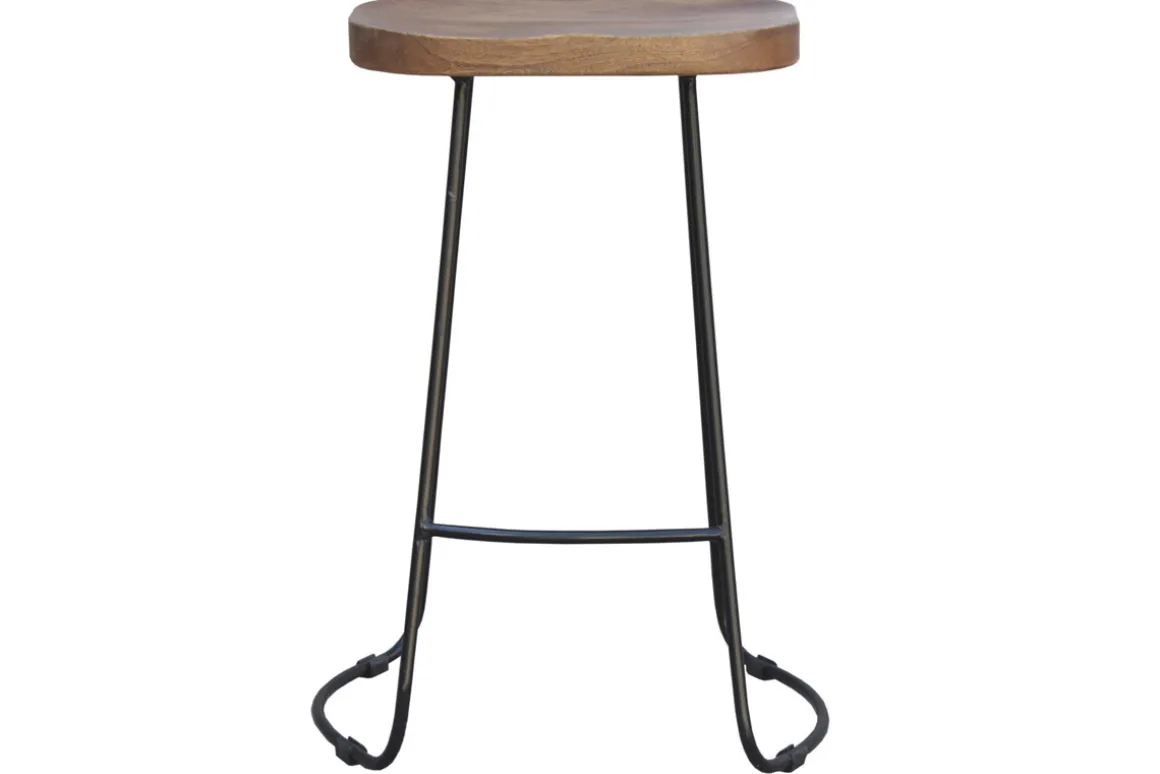 Cheap Miliboo Taburetes de bar mango y metal 65 cm (lote de 2) RUNKO