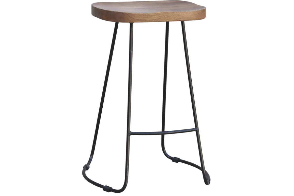 Cheap Miliboo Taburetes de bar mango y metal 65 cm (lote de 2) RUNKO