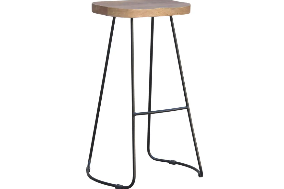 Store Miliboo Taburetes de bar mango y metal 75 cm (lote de 2) RUNKO