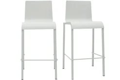 Best Miliboo Taburetes de bar modenros apilables blancos A65 cm (lote de 2) KUPA