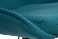 Clearance Miliboo Taburetes de bar moderno regulables terciopelo azul petróleo (lote de 2) HOLO
