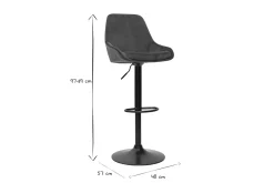 Clearance Miliboo Taburetes de bar moderno regulables terciopelo azul petróleo (lote de 2) HOLO