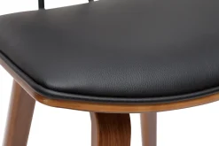 Cheap Miliboo Taburetes de bar moderno negro y madera oscura A69 cm (lote de 2) VASCO