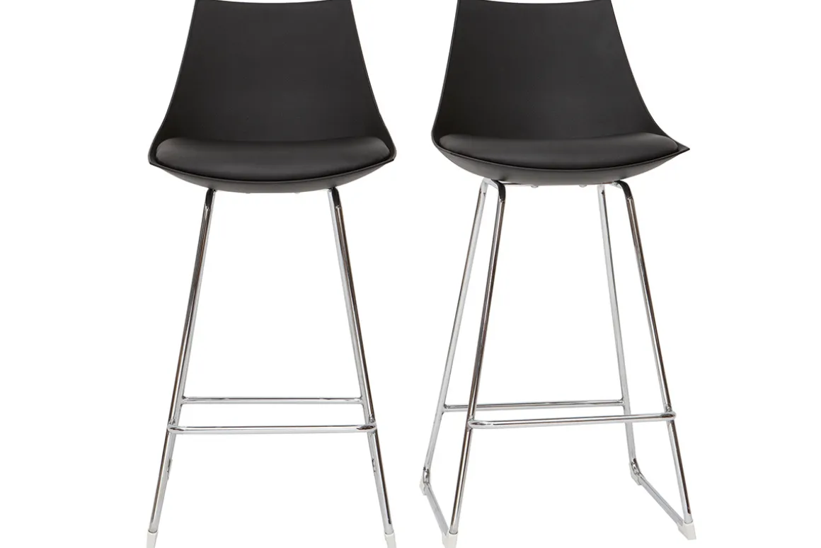 Discount Miliboo Taburetes de bar modernos negros 65 cm (lote de 2) JUNE