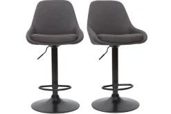 Outlet Miliboo Taburetes de bar modernos regulables gris oscuro (lote de 2) HOLO